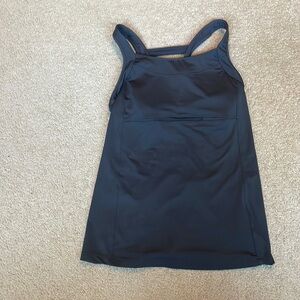 Dark grey Athleta tank with built in support size small.